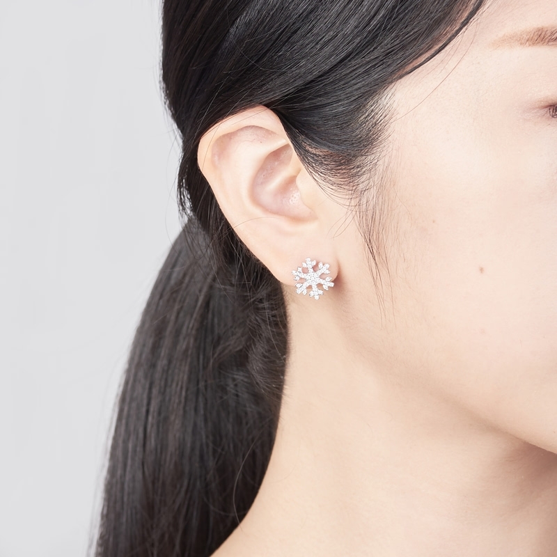 Yukinohana pendant & earring Set CZ Sterling silver