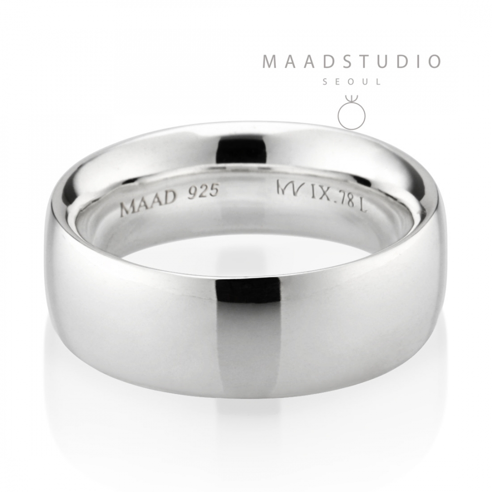 MR-IX Flat arch Low-dome band ring 7.8mm Sterling silver
