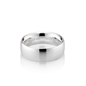 MR-IX Flat arch Low-dome band ring 7.8mm Sterling silver