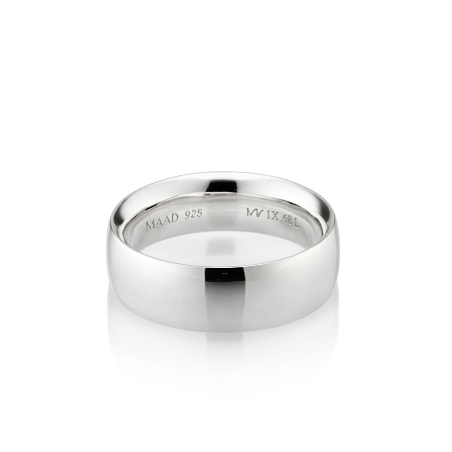 MR-IX Flat arch Low-dome band ring 6.8mm Sterling silver