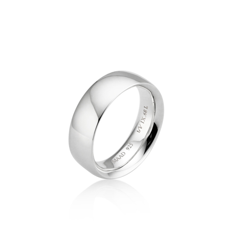MR-IX Flat arch Low-dome band ring 6.8mm Sterling silver