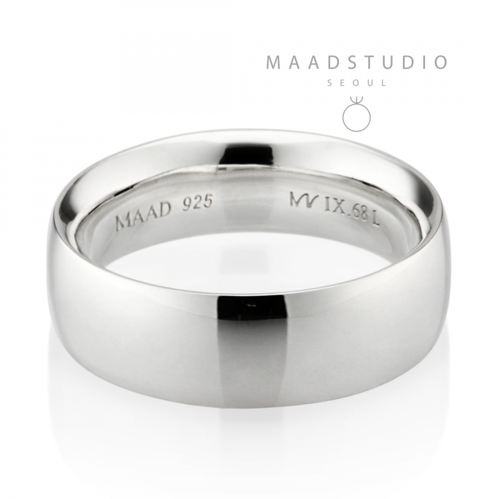 MR-IX Flat arch Low-dome band ring 6.8mm Sterling silver