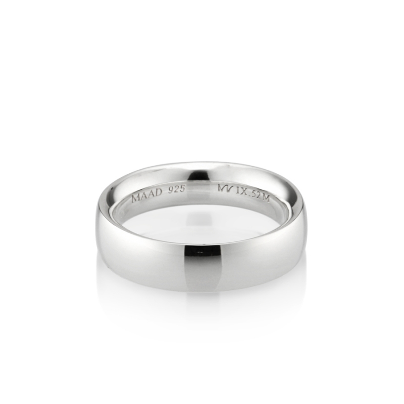 MR-IX Flat arch Low-dome band ring 5.2mm Sterling silver