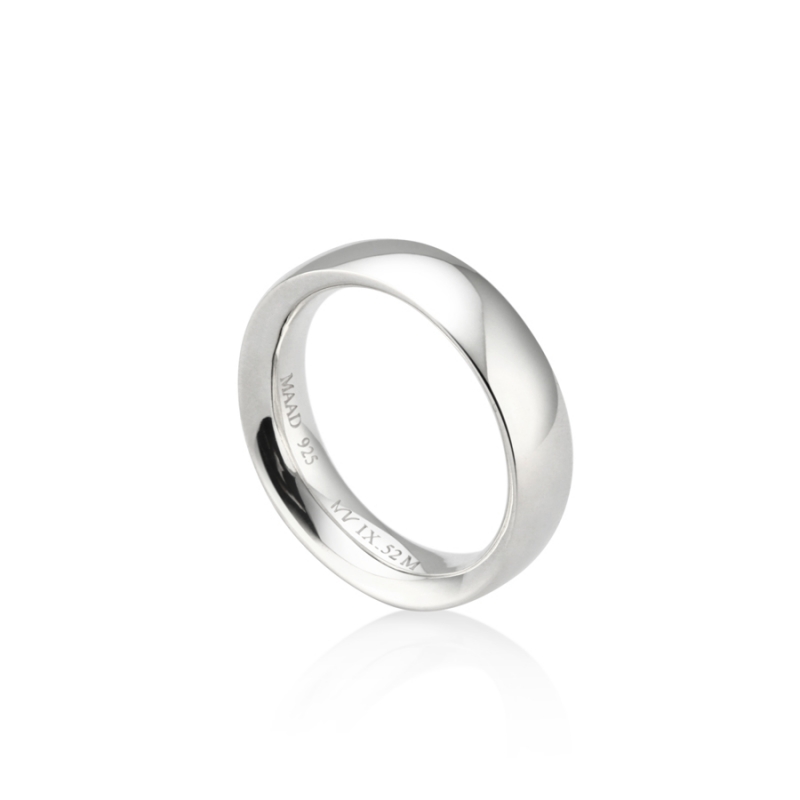 MR-IX Flat arch Low-dome band ring 5.2mm Sterling silver