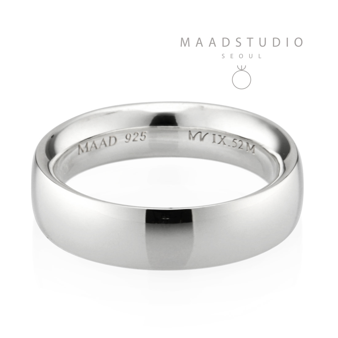 MR-IX Flat arch Low-dome band ring 5.2mm Sterling silver