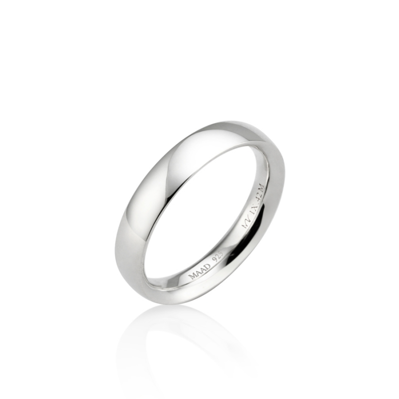 MR-IX Flat arch Low-dome band ring 4.2mm Sterling silver