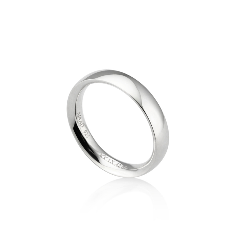 MR-IX Flat arch Low-dome band ring 4.2mm Sterling silver