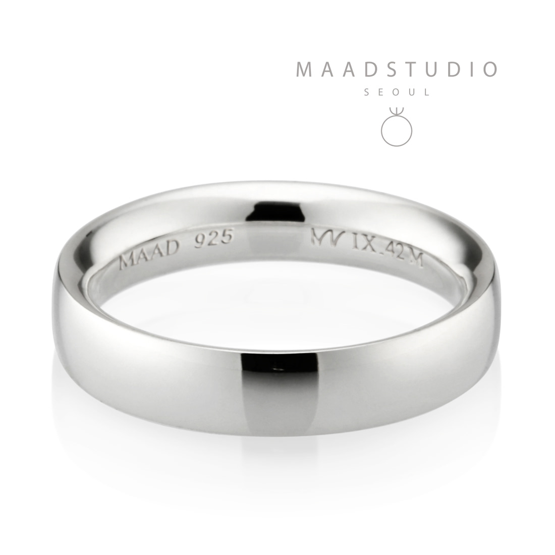 MR-IX Flat arch Low-dome band ring 4.2mm Sterling silver