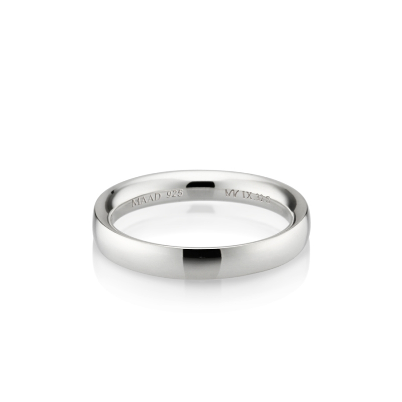 MR-IX Flat arch Low-dome band ring 3.2mm Sterling silver
