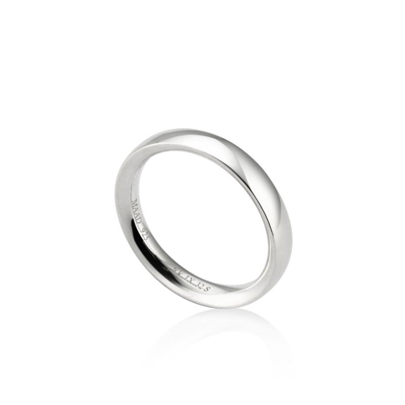 MR-IX Flat arch Low-dome band ring 3.2mm Sterling silver