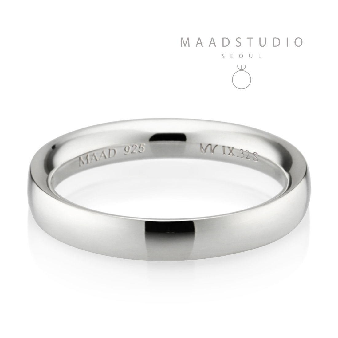 MR-IX Flat arch Low-dome band ring 3.2mm Sterling silver