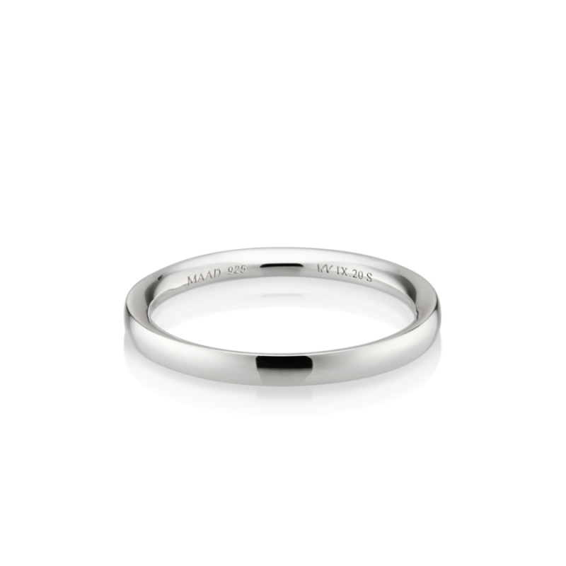 MR-IX Flat arch Low-dome band ring 2.0mm Sterling silver