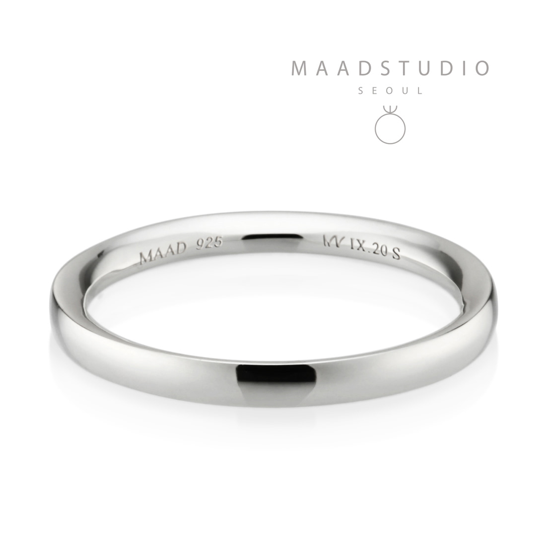 MR-IX Flat arch Low-dome band ring 2.0mm Sterling silver