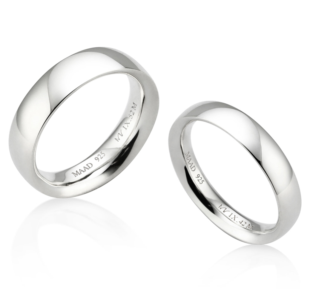 MR-IX 플랫아치로우돔밴드 커플링 5.2mm+4.2mm (중+중) Silver_925