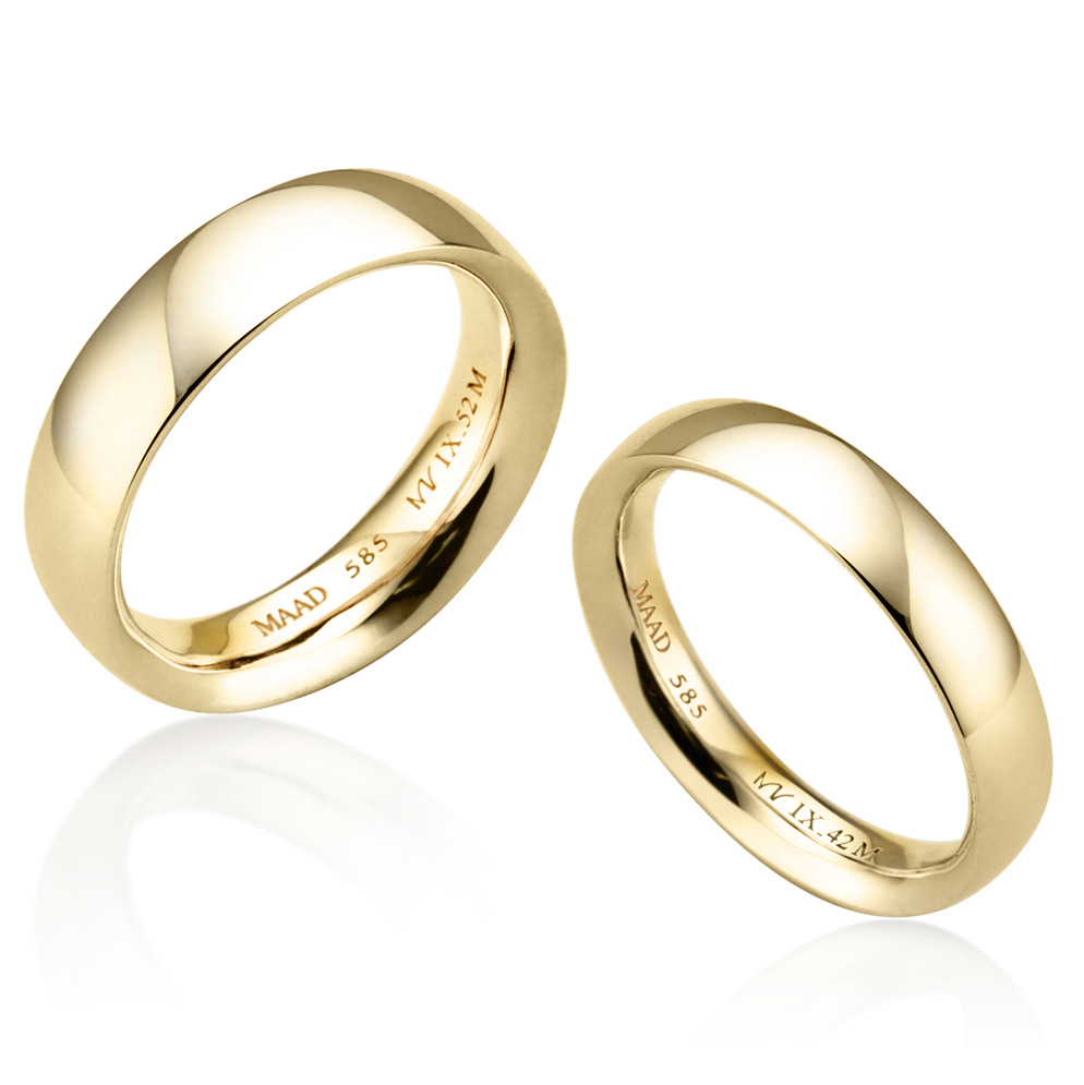MR-IX 플랫아치로우돔밴드 커플링 5.2mm+4.2mm (중+중) 14k