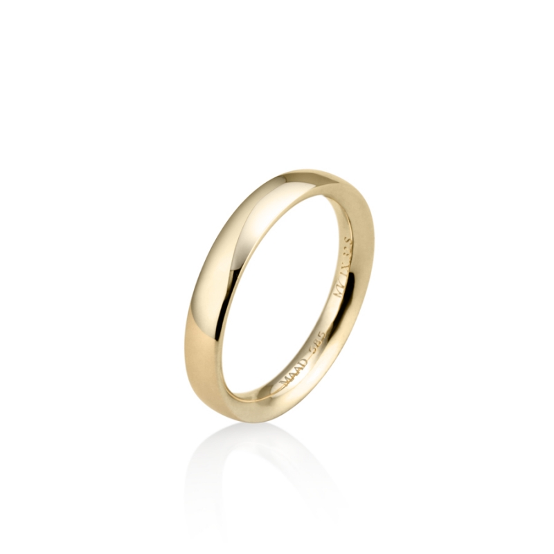 MR-IX Flat arch Low-dome wedding band ring 3.2mm 14k gold