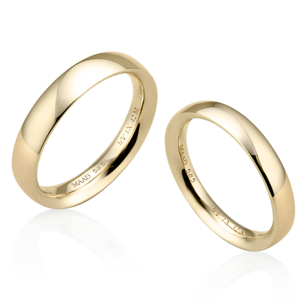 MR-IX 플랫아치로우돔밴드 커플링 4.2mm+3.2mm (중+소) 14k