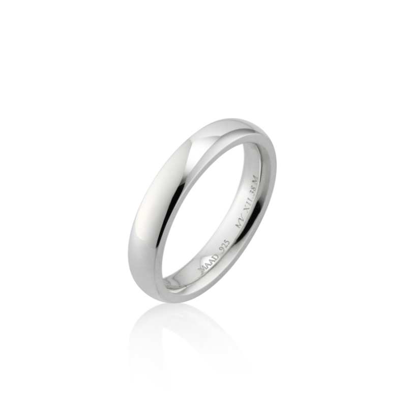 MR-XII Oval square band ring 3.8mm Sterling silver