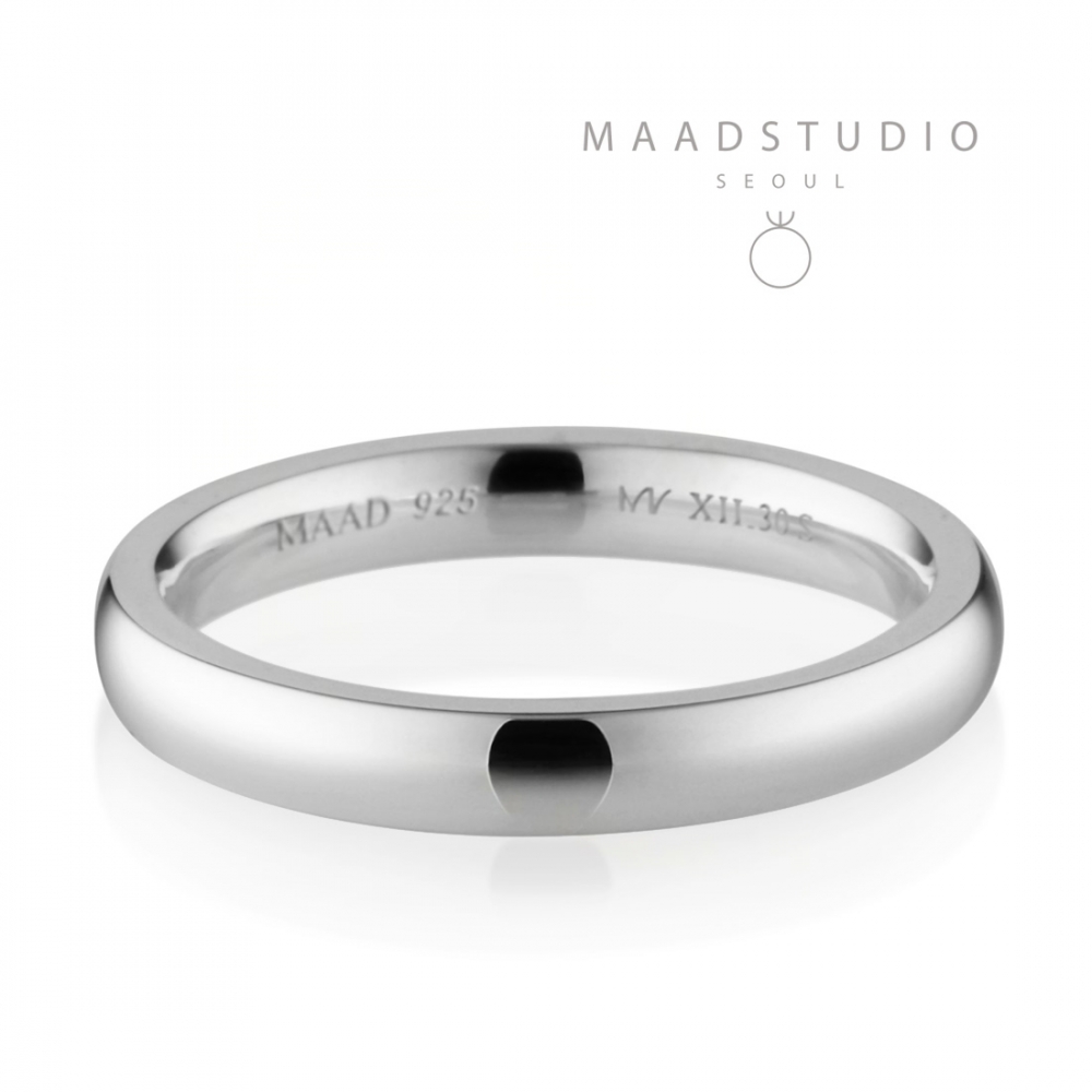 MR-XII Oval square band ring 3.0mm Sterling silver