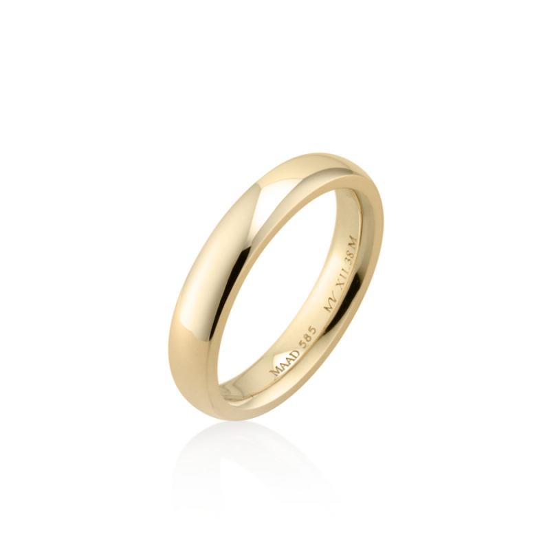 MR-XII Oval square wedding band ring 3.8mm 14k gold