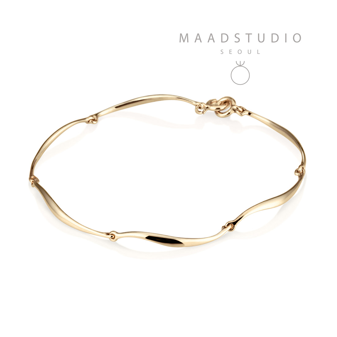 Willow leaf bracelet (S) 14k gold