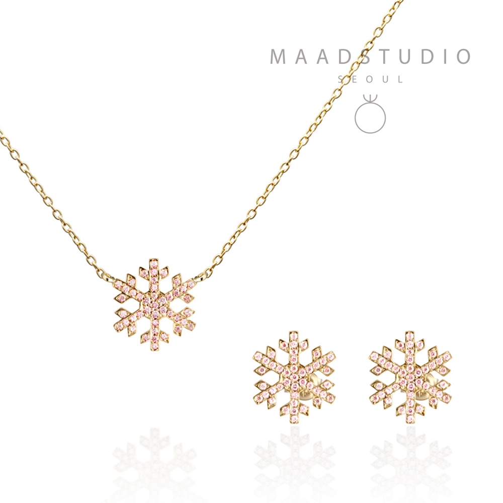 눈의 꽃 Set 14k pink CZ