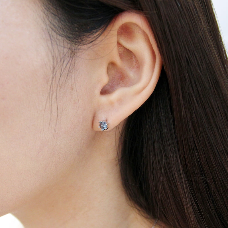 Dandelion earring blue topaz 0.3ct Sterling silver
