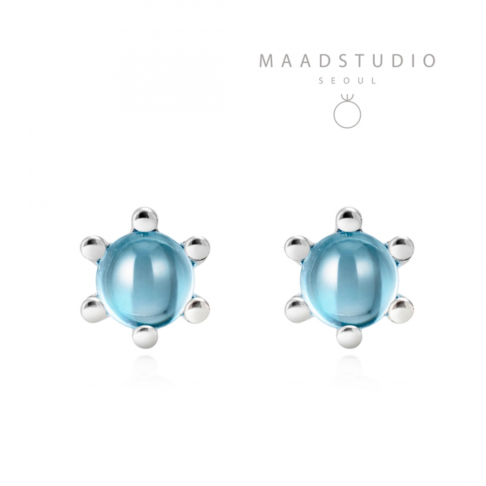 Dandelion earring blue topaz 0.3ct Sterling silver