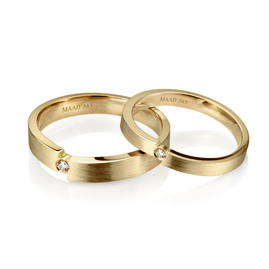 인카운터 MG 커플링 (중+소) 14k hairline, diamond