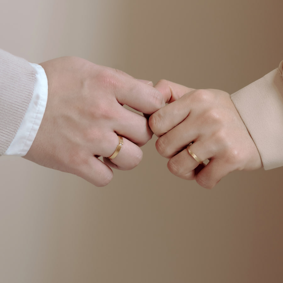 인카운터 MG 커플링 (중+소) 14k hairline, diamond