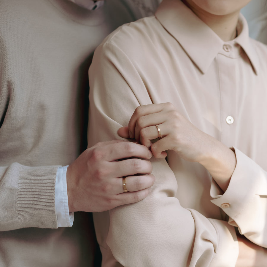 인카운터 MG 커플링 (중+소) 14k hairline, diamond