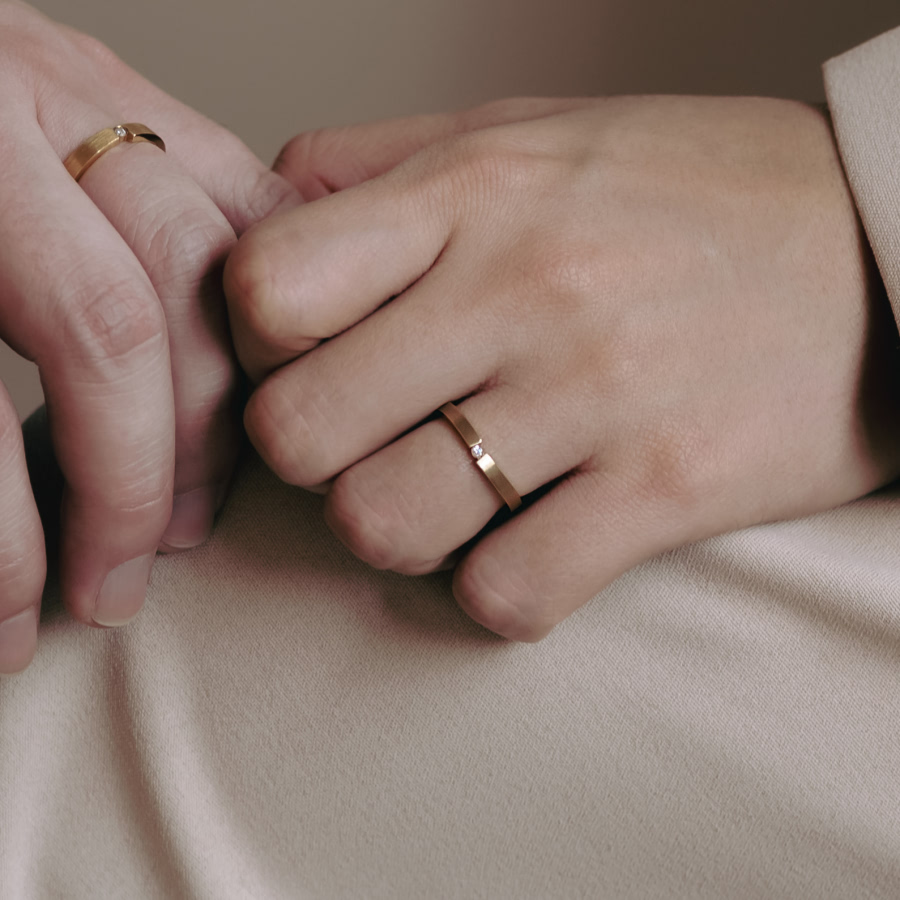 인카운터 MG 커플링 (중+소) 14k hairline, diamond