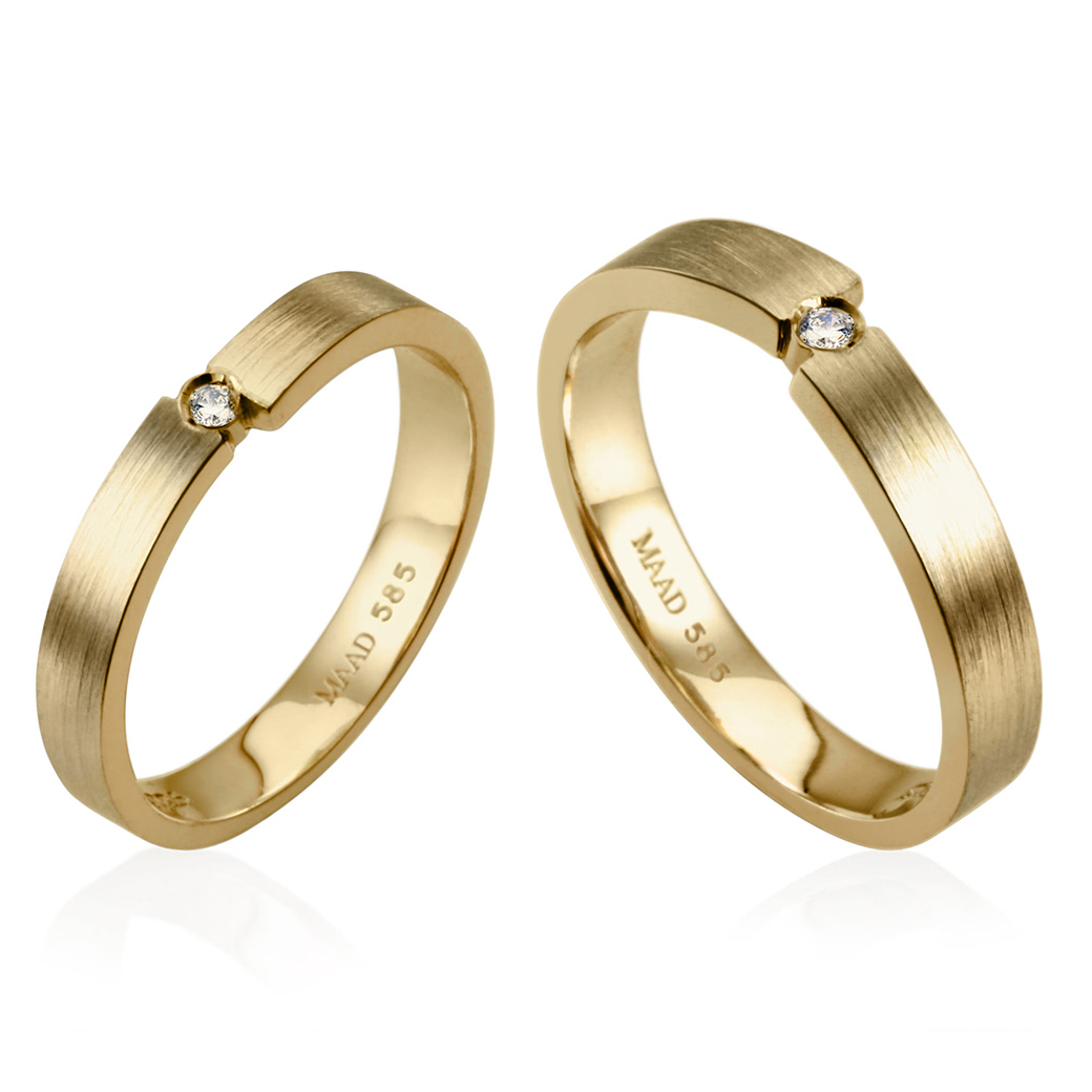 인카운터 MG 커플링 (중+소) 14k hairline, diamond