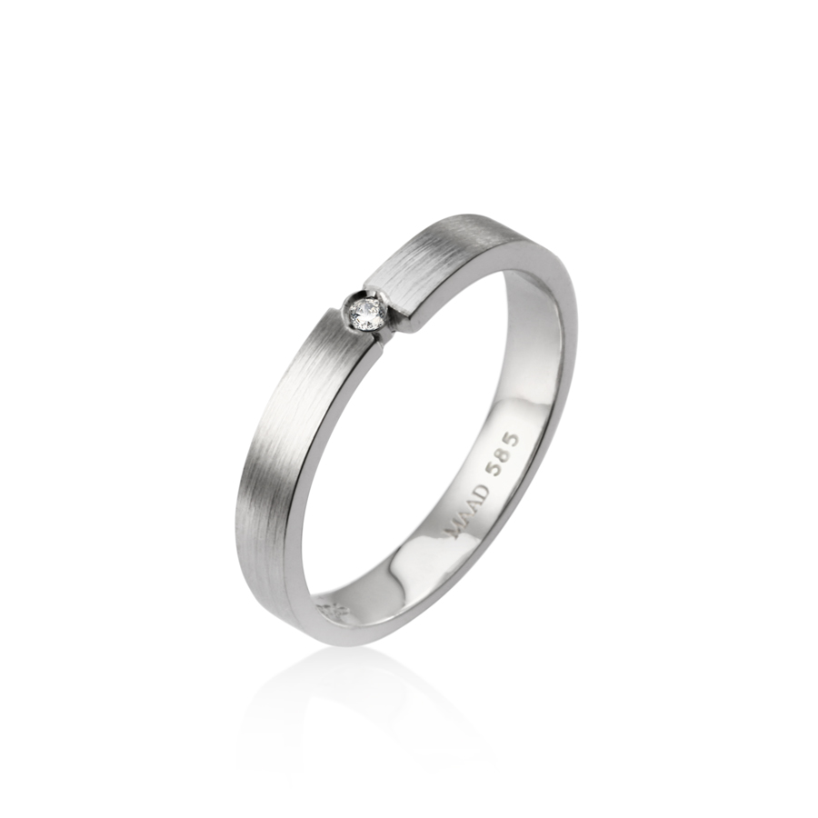 Encounter MG ring (S) 14k White gold hairline, Diamond