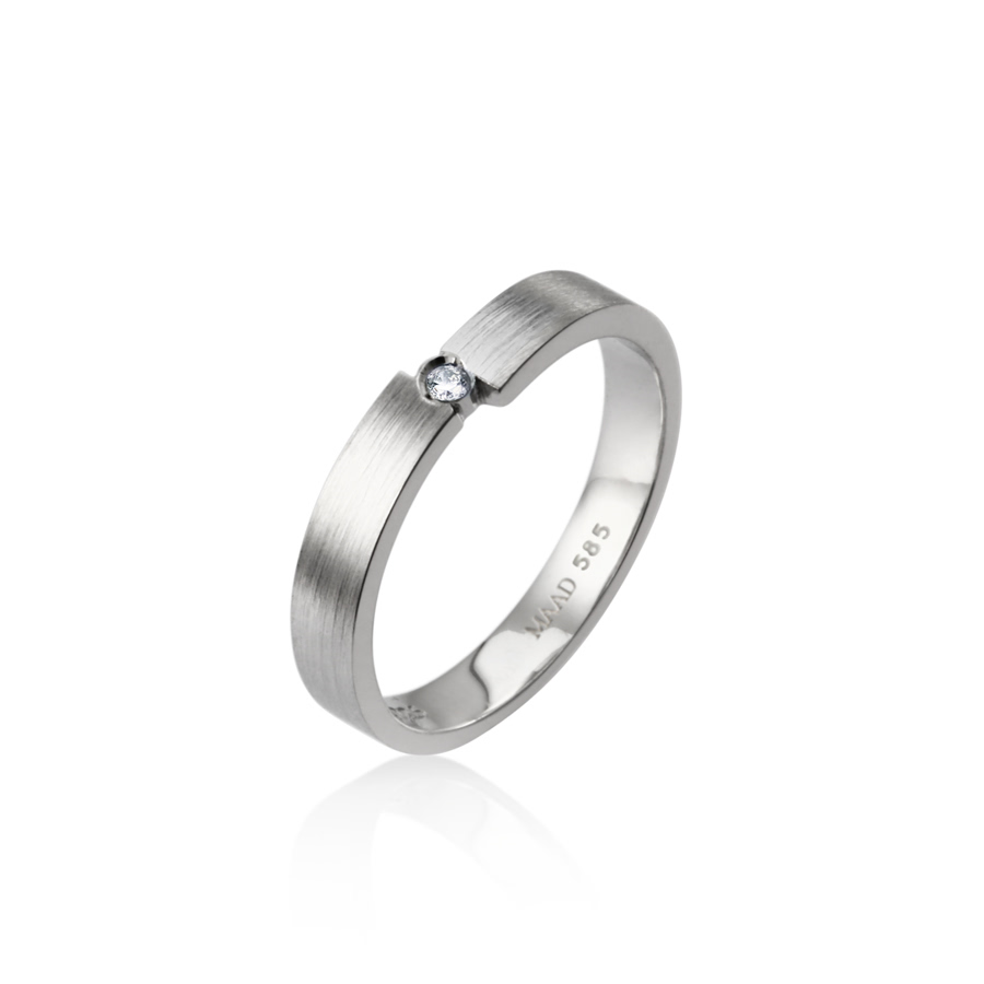 Encounter MG ring (M) 14k White gold hairline, Diamond