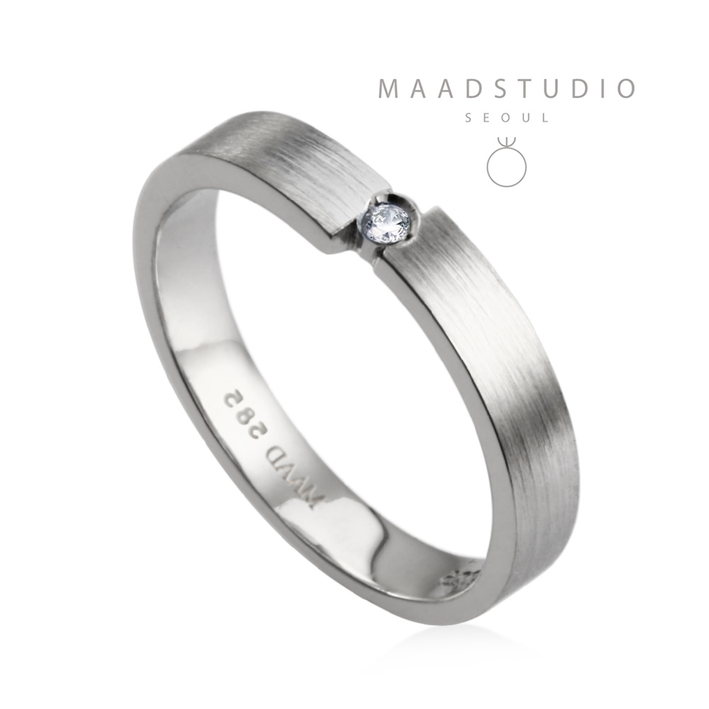 Encounter MG ring (M) 14k White gold hairline, Diamond