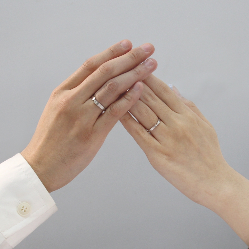 Encounter MG wedding ring Set (M&S) 14k White gold hairline, Diamond