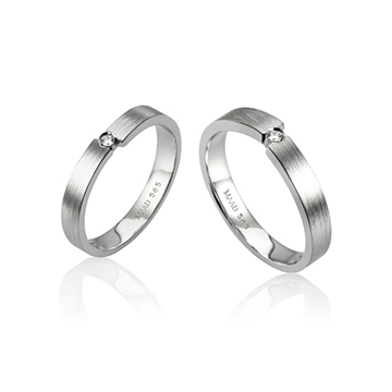 Encounter MG wedding ring Set (M&S) 14k White gold hairline, Diamond