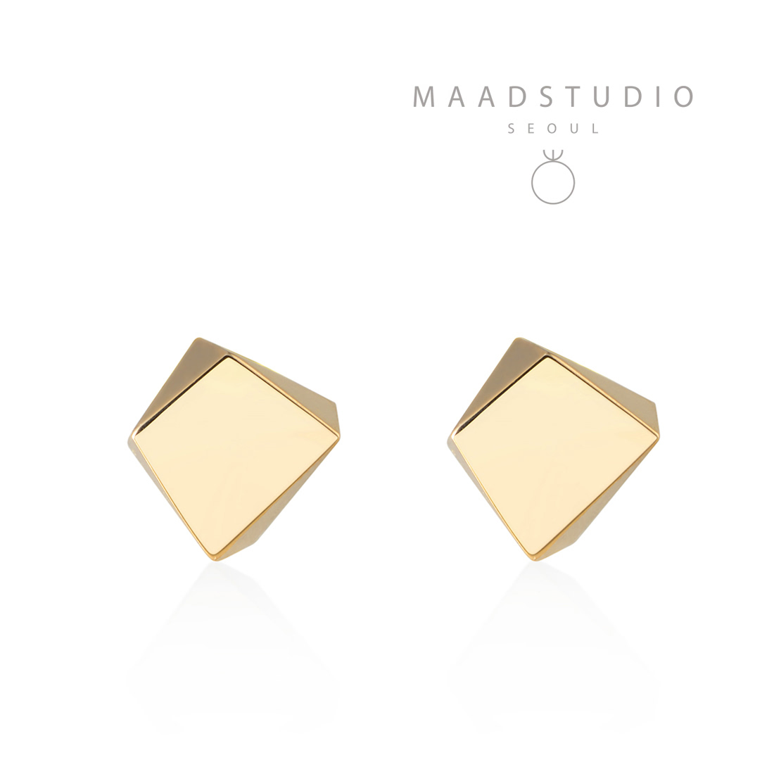 Crystalloid III Mass earring 14k gold