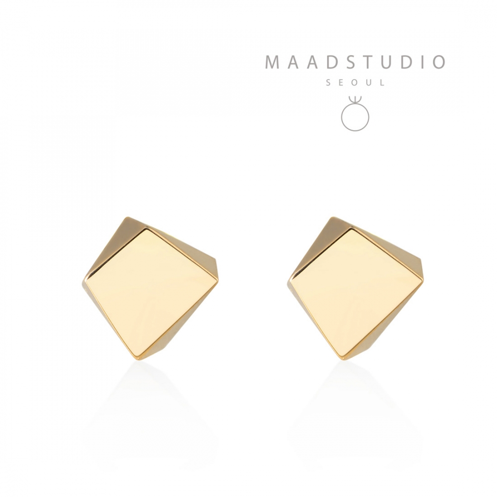 Crystalloid III Mass earring 14k gold