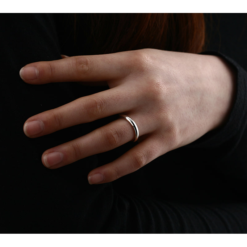 MR-I 오벌밴드_Raised 커플링 3.6mm+3.0mm (대+중) 14k 화이트골드