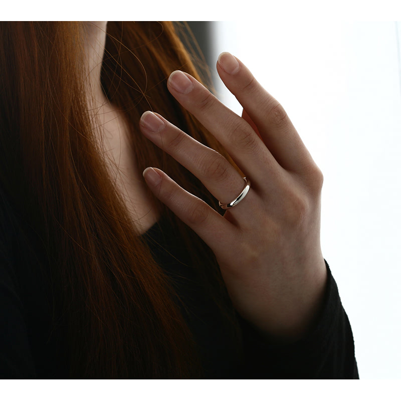 MR-I 오벌밴드_Raised 커플링 3.6mm+3.0mm (대+중) Silver_925