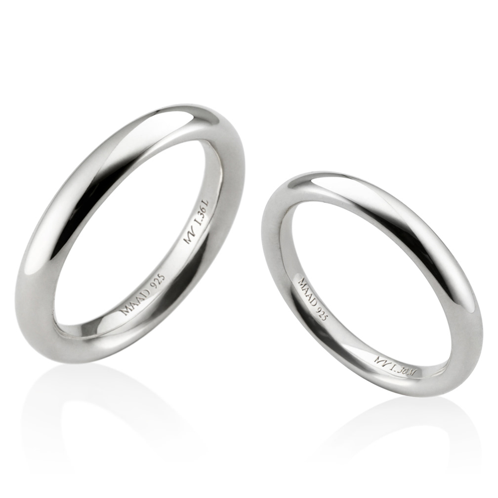 MR-I 오벌밴드_Raised 커플링 3.6mm+3.0mm (대+중) Silver_925