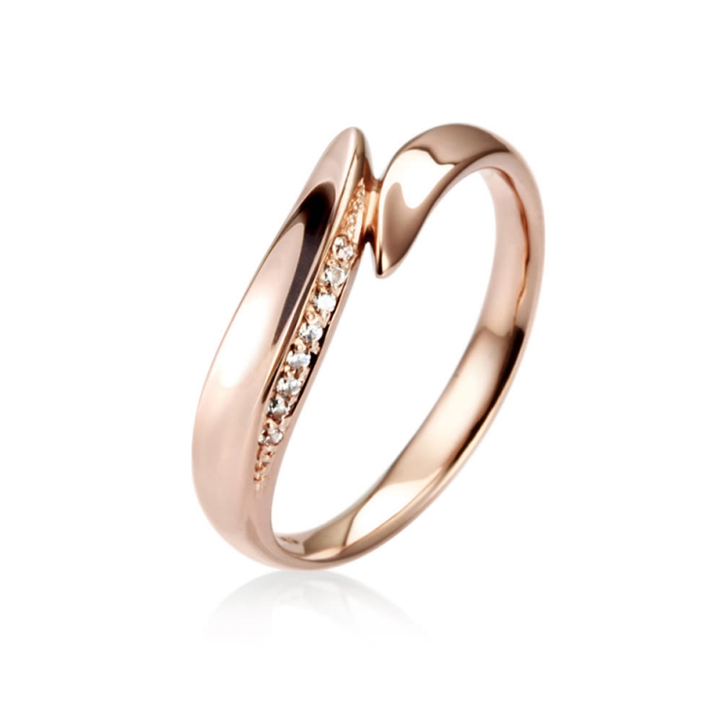 Neofinetia ring (S) 14k Red gold CZ