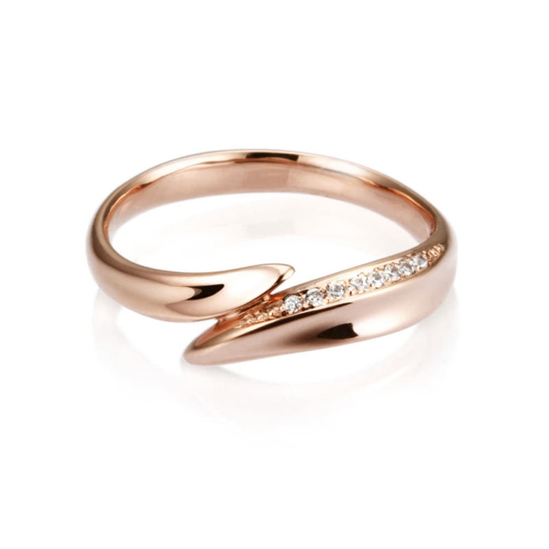 Neofinetia ring (S) 14k Red gold CZ