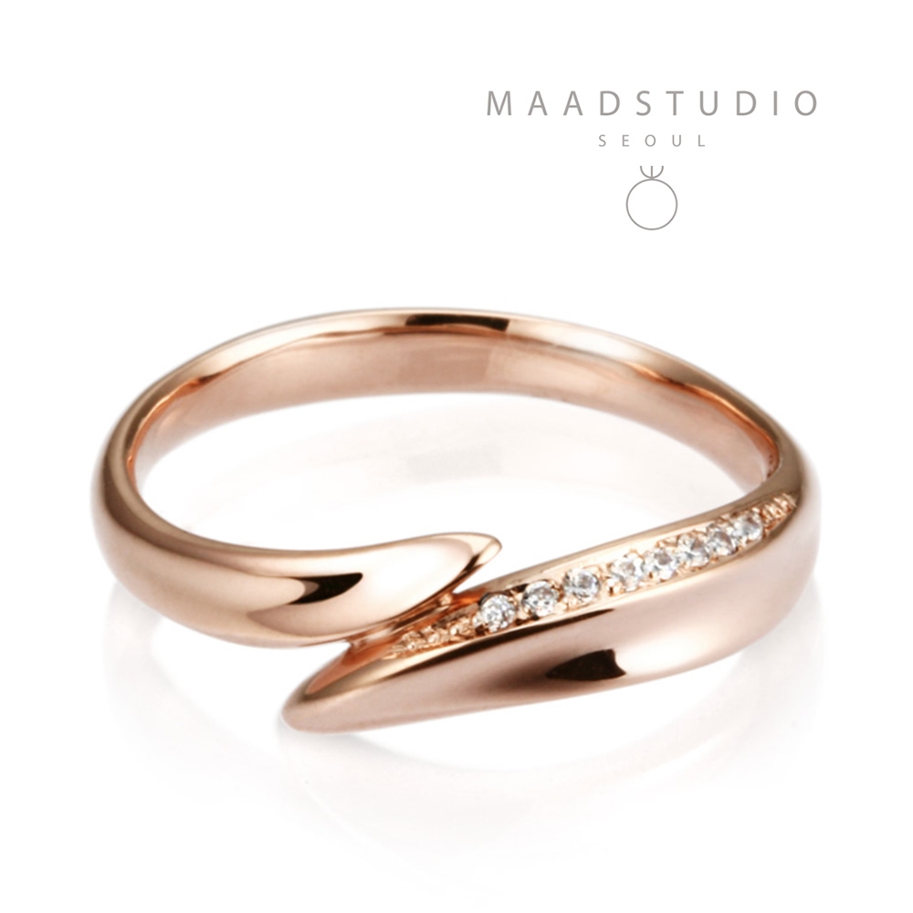 Neofinetia ring (S) 14k Red gold CZ