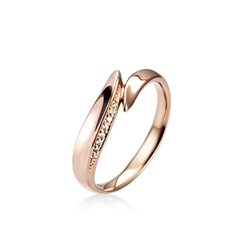 Neofinetia ring (S) 14k Red gold CZ