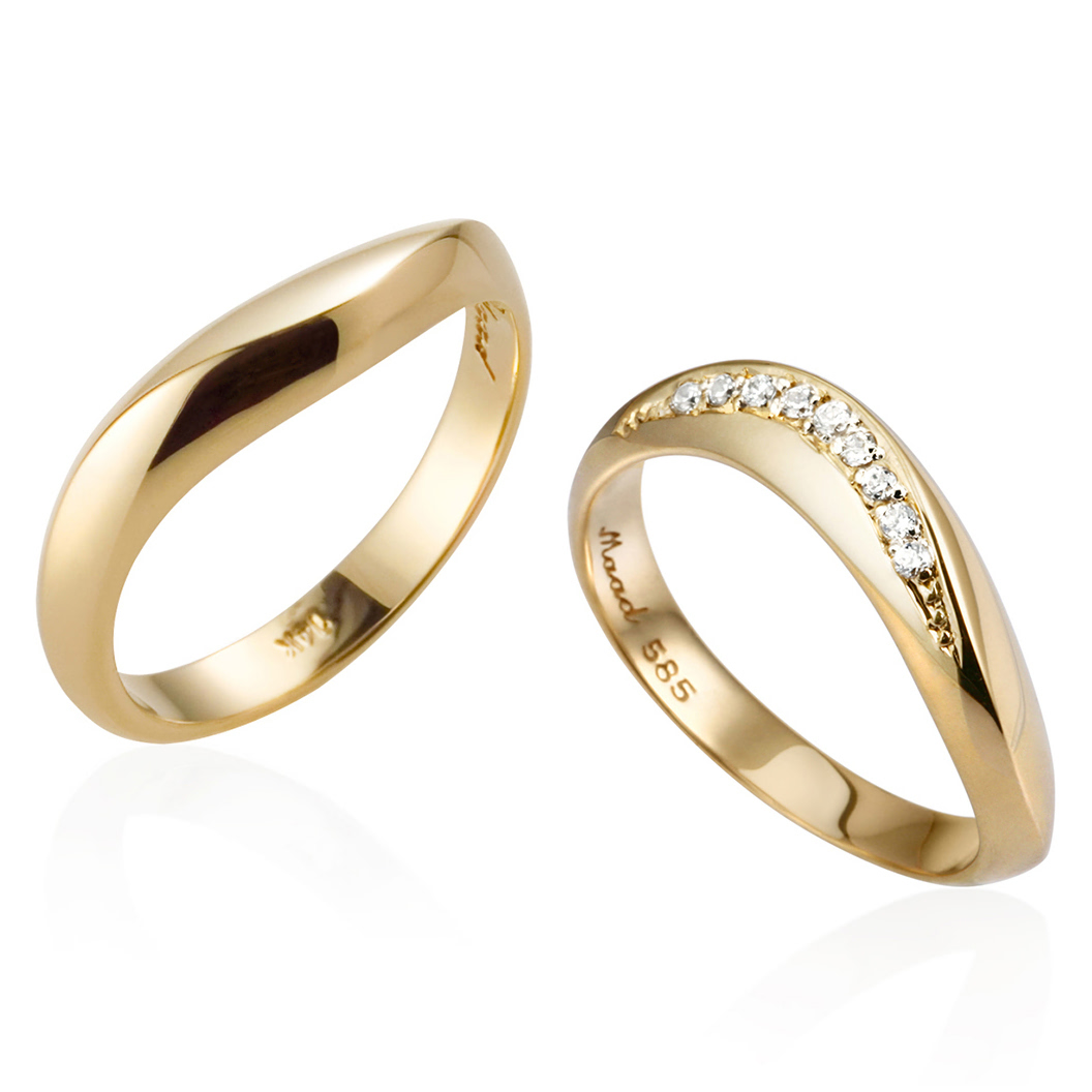 호수 커플링 (중+중) 14k CZ & flat
