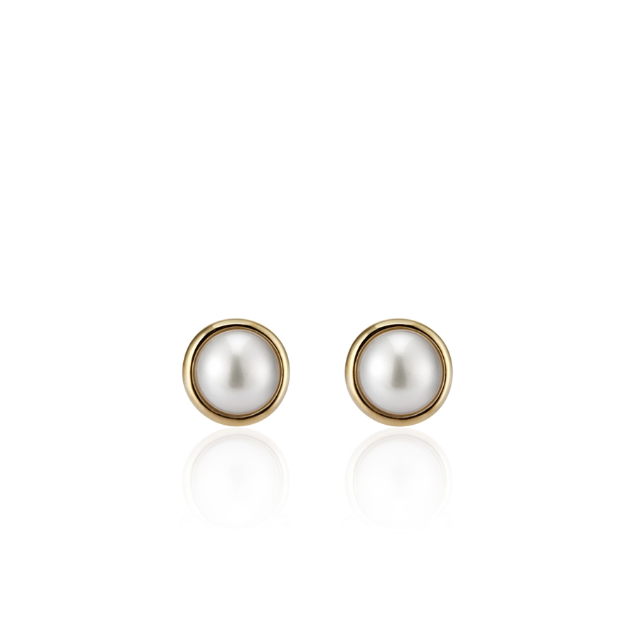 Donguri earring 14k gold pearl