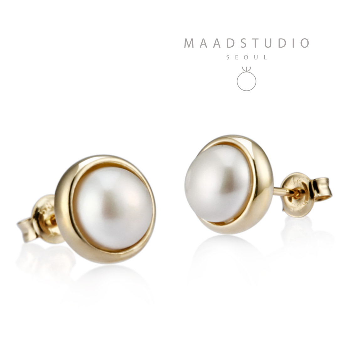 Donguri earring 14k gold pearl